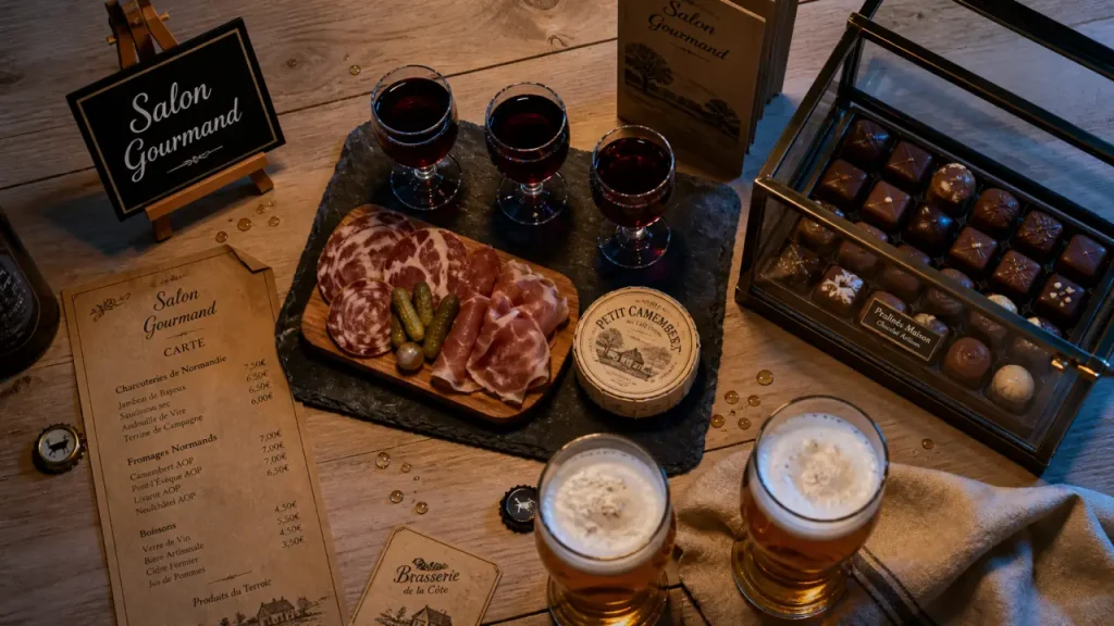 Salon gourmand rouen : saveurs normandes, dégustation vin, chocolat et charcuterie