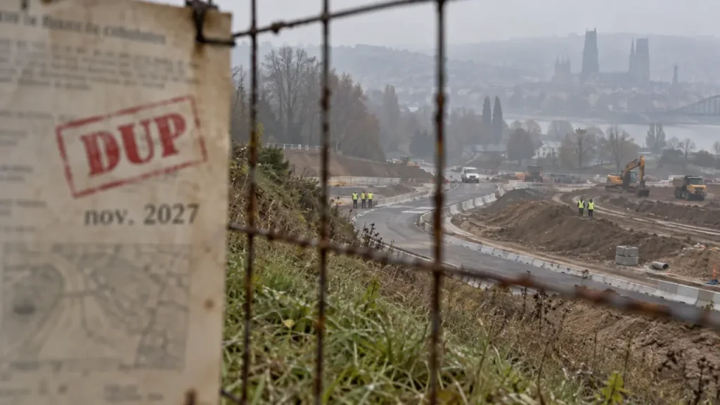 Contournement est Rouen actualité : DUP nov. 2027, route en chantier