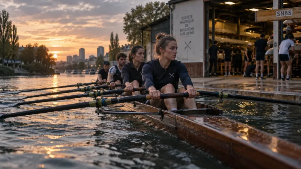 Société nautique de la basse seine snbs : équipage d’aviron à Courbevoie