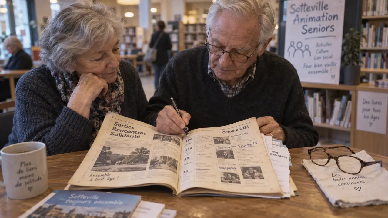 animation senior sotteville les rouen, seniors consultant le programme mensuel en mairie
