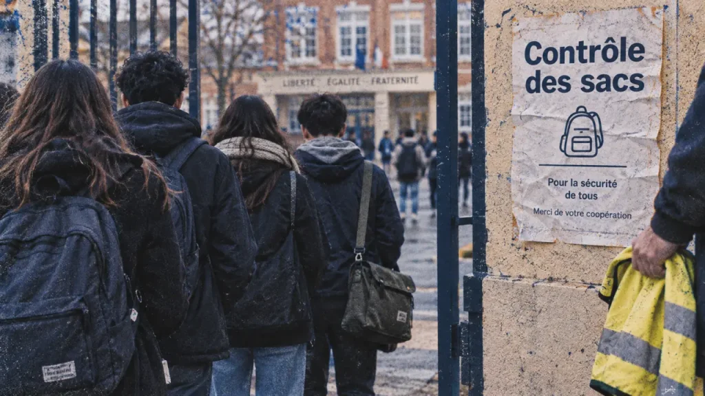 Mobilisation lycéenne : contrôle des sacs au lycée Flaubert de Rouen
