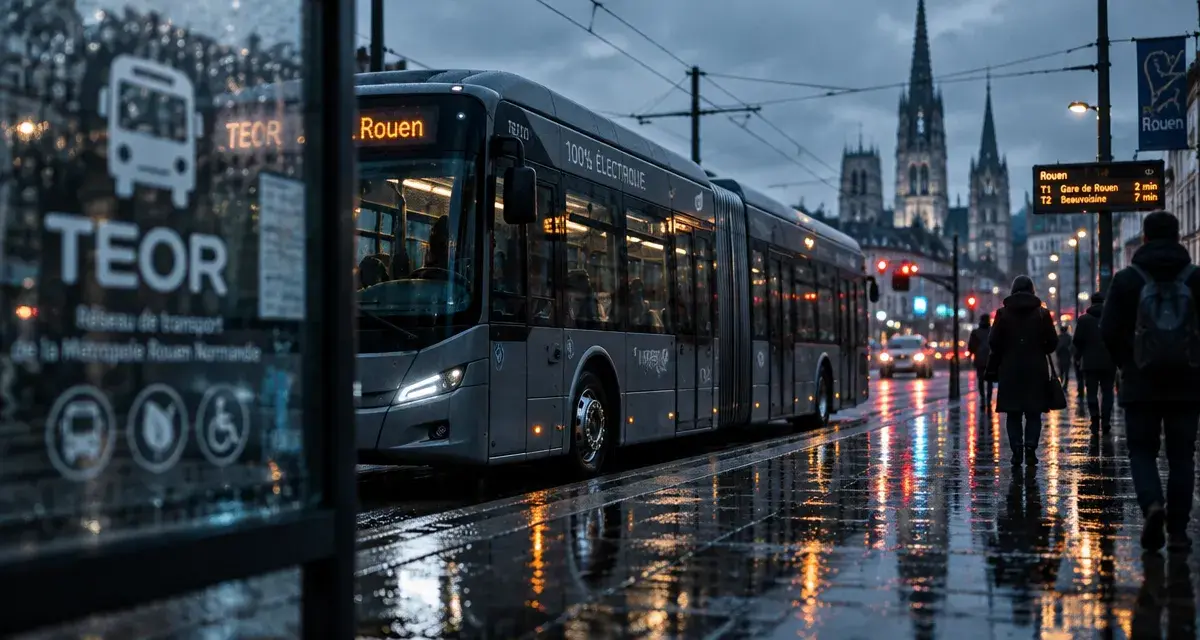 À Rouen, 23 bus Teor électriques immobilisés après des glissades sous la pluie